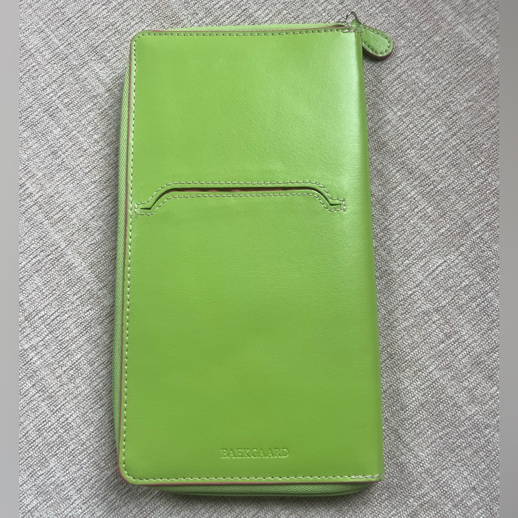 Baekgaard Green And Pink Passport CaseWallet